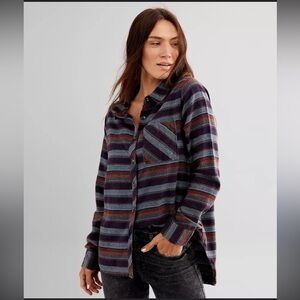 BKE Casual Striped Shirt - Blue and Brown